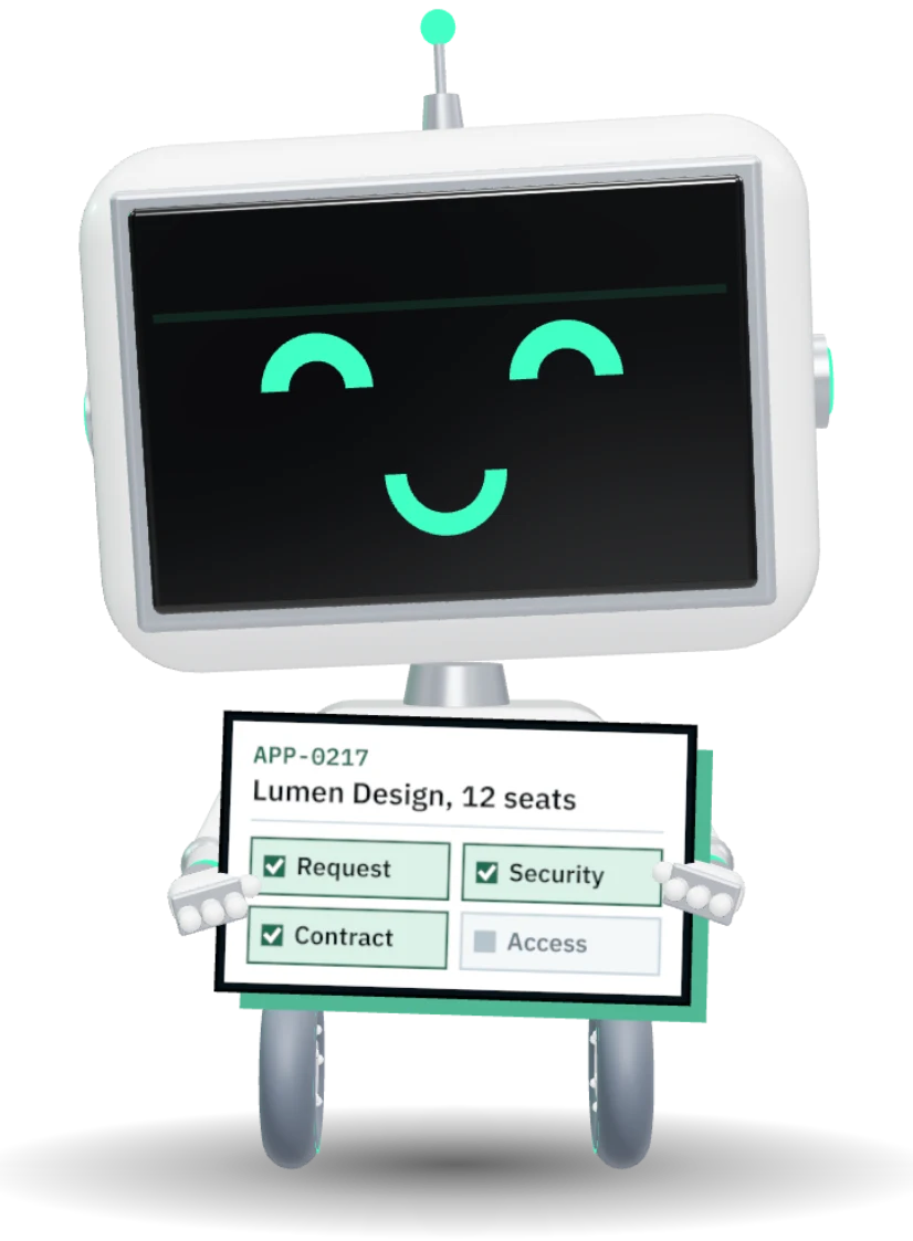 The ATLAS robot holding APP-0217 · Lumen Design, 12 seats