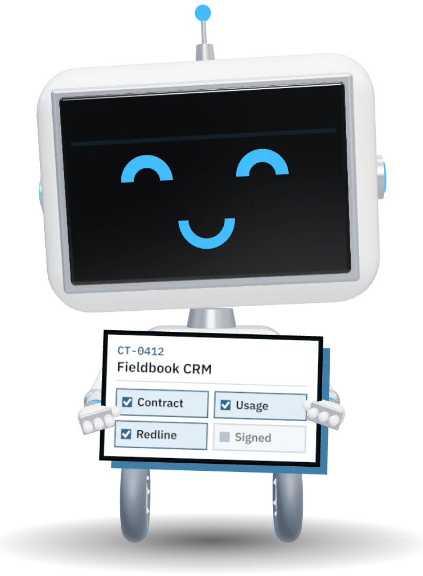 The ATLAS robot holding CT-0412 · Fieldbook CRM
