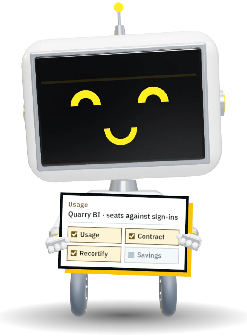 The ATLAS robot holding Quarry BI · seats against sign-ins