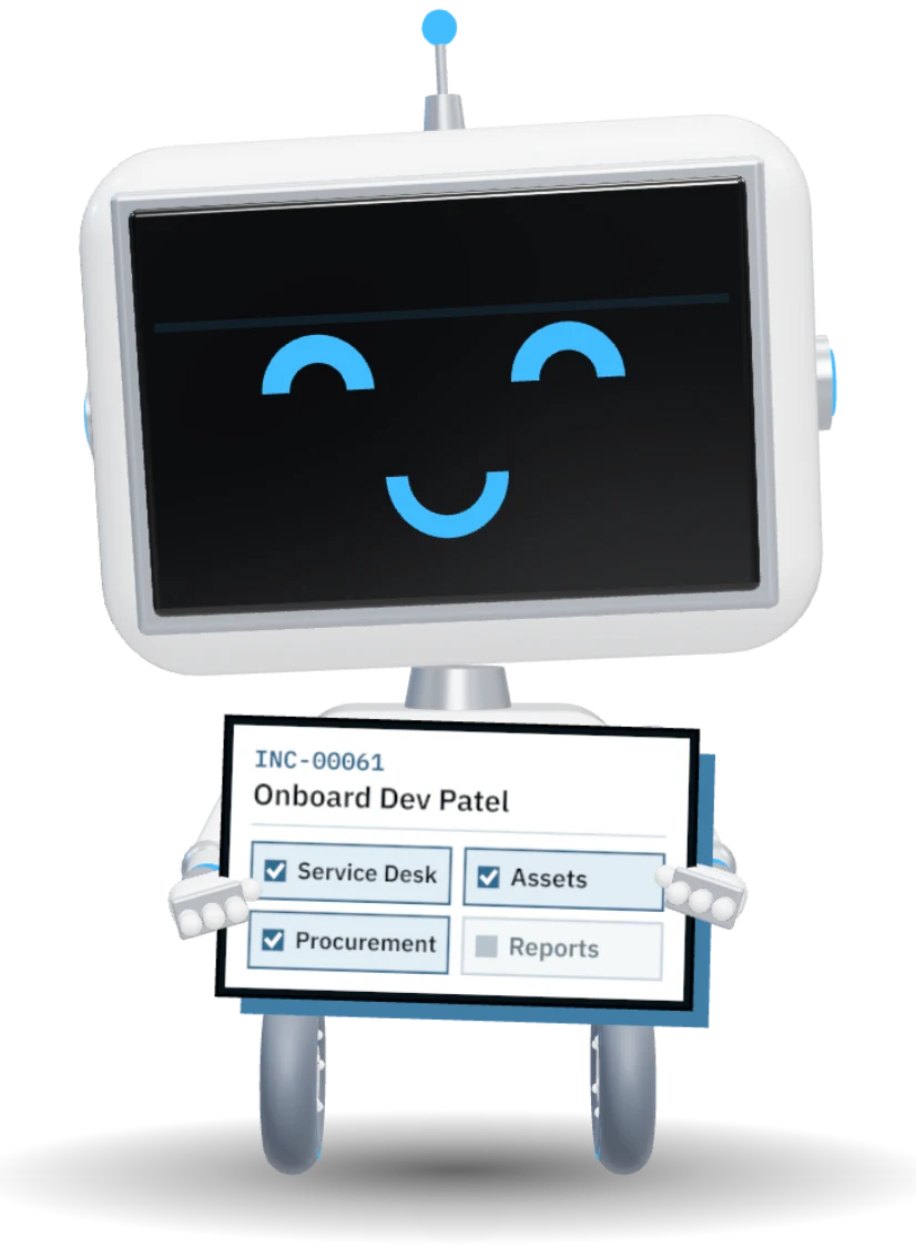 The ATLAS robot holding INC-00061 · Onboard Dev Patel